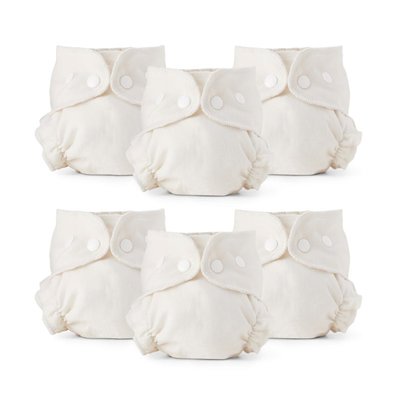 Esembly Cloth Diaper Inner TrimFitting Certified Organic Cotton Reusable and Absorbent LeakProof Inserts with Snap Closure for EcoFriendly Diapering 6Pack Size 1 717lbs