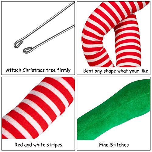 Geefuun 23” Christmas Elf Stuffed Legs Stuck Tree Topper Decorations -Xmas Holiday Indoor Outdoor Decor Party Ornaments and Decorations - Image 5