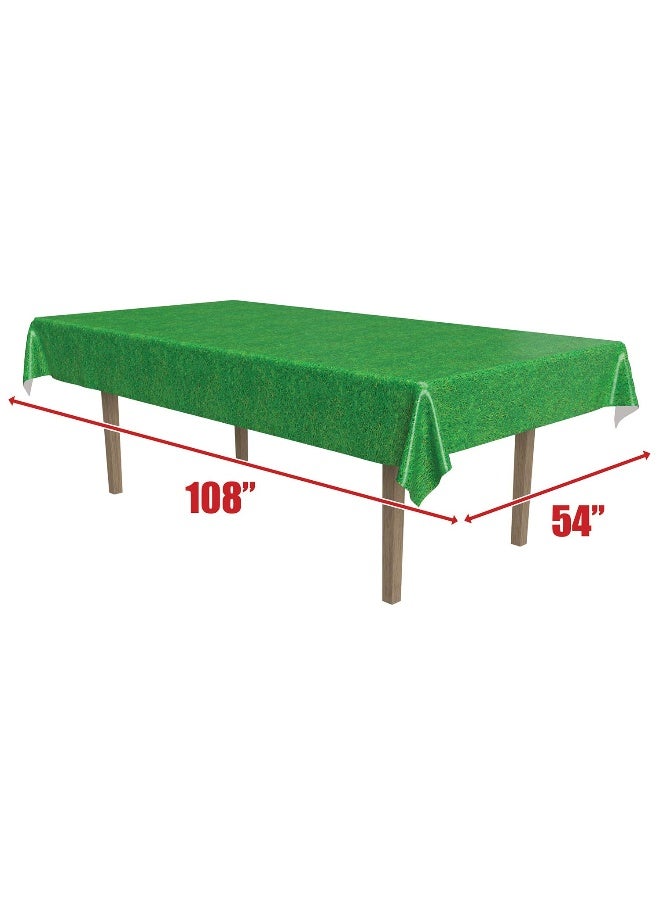 Beistle Disposable Plastic Print Rectangular Tablecloth Grass Tablecover Party Accessory (1 Count) (1/pkg) Pkg/12, 1 Piece, green - Image 2