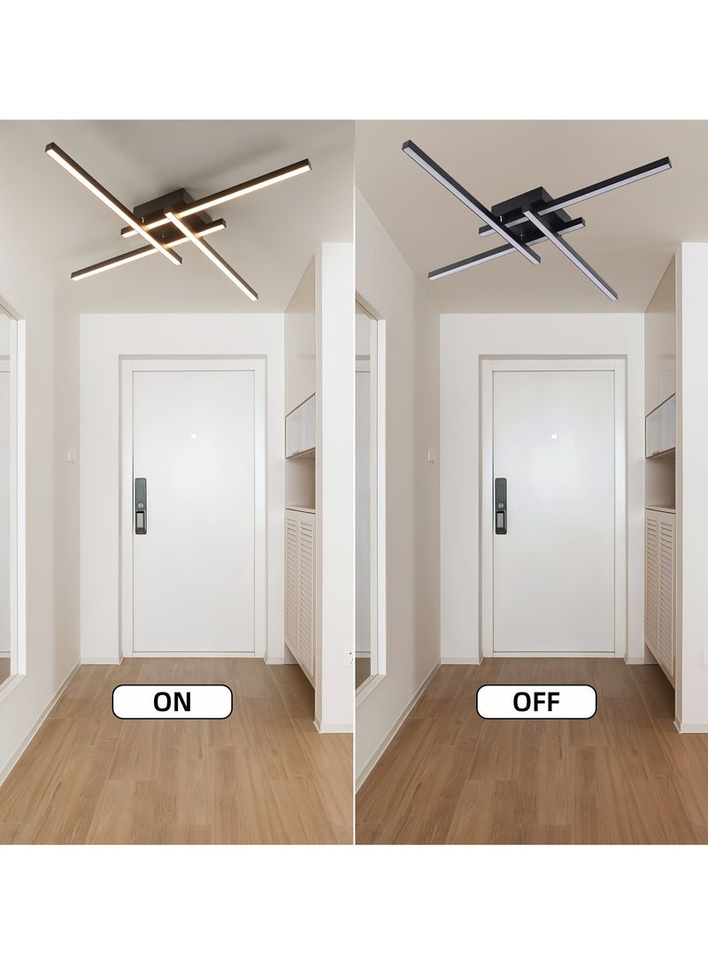 XiuWoo Modern Ceiling Light Fixture LED Dimmable 3-Color Ceiling Lighting Black Flush Mount Chandelier Ceiling Lamp for Bedroom Study Kitchen Living Room - Image 5