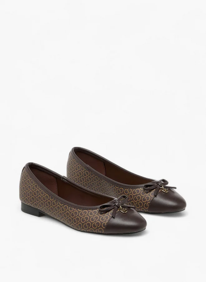 سيليست Women's Monogram Print Slip-On Ballerina Shoes