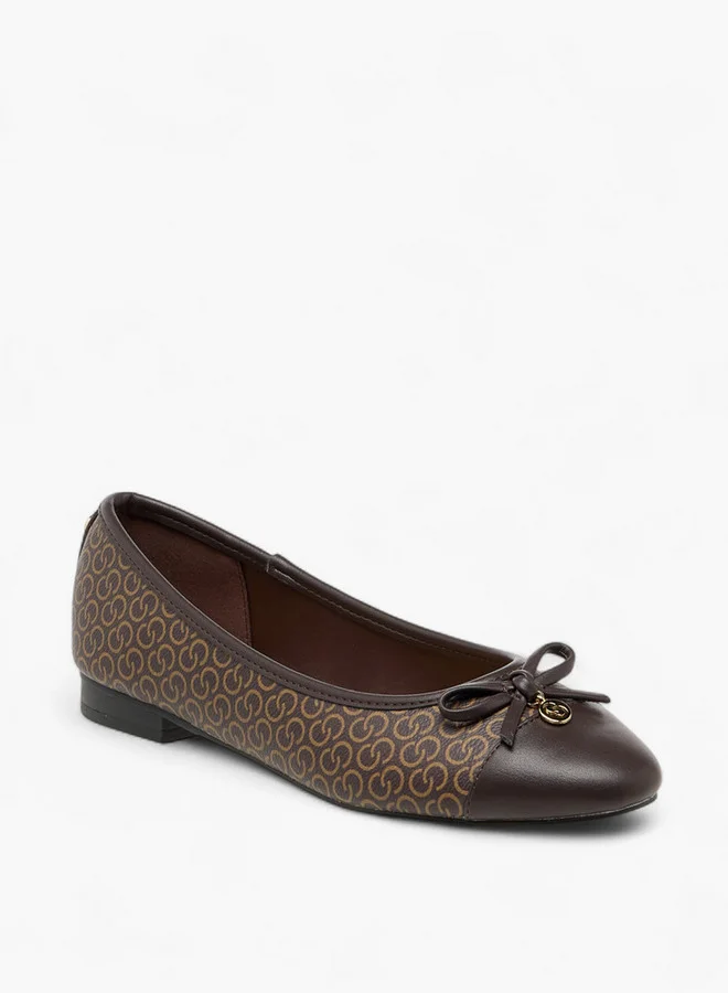 سيليست Women's Monogram Print Slip-On Ballerina Shoes