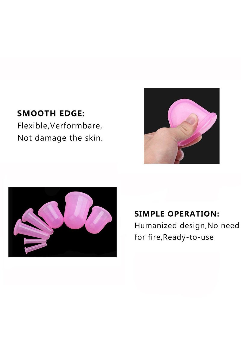 7Piece Silicone Cupping Therapy Set Anti-Cellulite Vacuum Massage Cups for Body Pain Relief Face Eye Massage Home Spa Skin Tightening, Wrinkle Reduction - Image 5