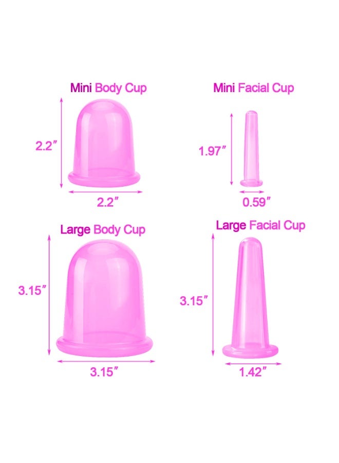 7Piece Silicone Cupping Therapy Set Anti-Cellulite Vacuum Massage Cups for Body Pain Relief Face Eye Massage Home Spa Skin Tightening, Wrinkle Reduction - Image 4