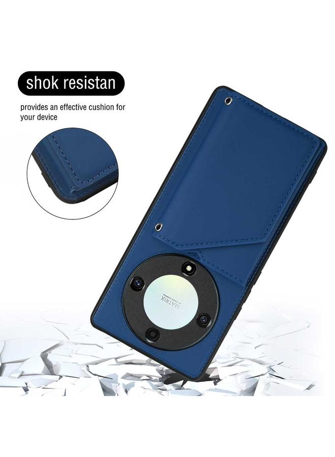 زبون جراب لهاتف Honor X9a مصنوع من جلد PU + TPU + PC وفتحات بطاقات - Image 4