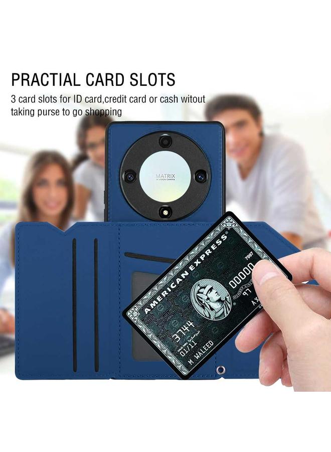 زبون جراب لهاتف Honor X9a مصنوع من جلد PU + TPU + PC وفتحات بطاقات - Image 5