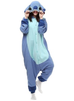 GGEROU Stitch Adult Onesie Animal Pajamas,Stitch Cosplay Costumes,Adult Hoodie Animal Jumpsuit Pyjamas Animal Outfit, Blue  - Image 1