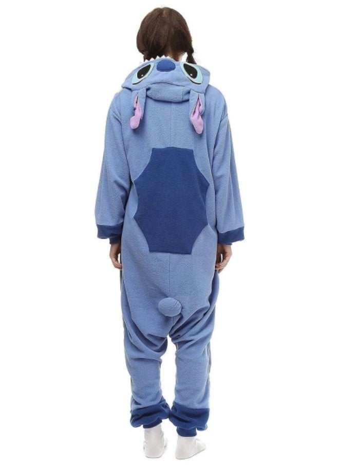 GGEROU Stitch Adult Onesie Animal Pajamas,Stitch Cosplay Costumes,Adult Hoodie Animal Jumpsuit Pyjamas Animal Outfit, Blue  - Image 3