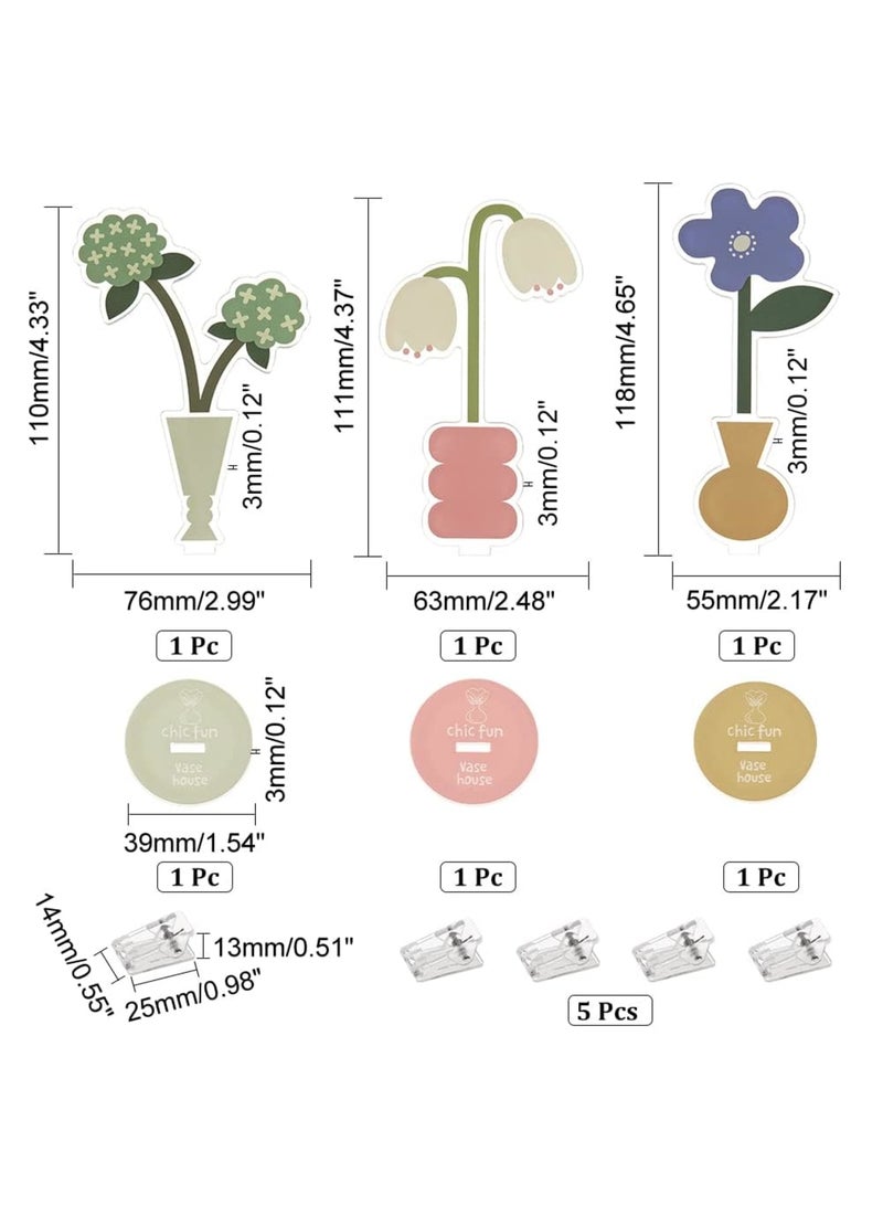 SYOSI 3 Sets Flower Memo Holder Stand Set, Tabletop Photo Display Stand for Office and Home, Acrylic Desk Card Holder for Pictures, Notes, Postcards (Multi-Style, 3 Styles) - Image 5