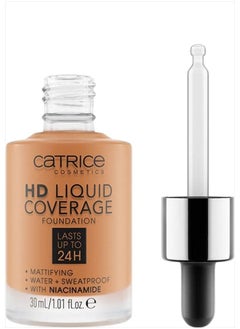 HD Liquid Coverage Foundation | High & Natural Coverage | Vegan & Cruelty Free (070 | Toffee Beige)