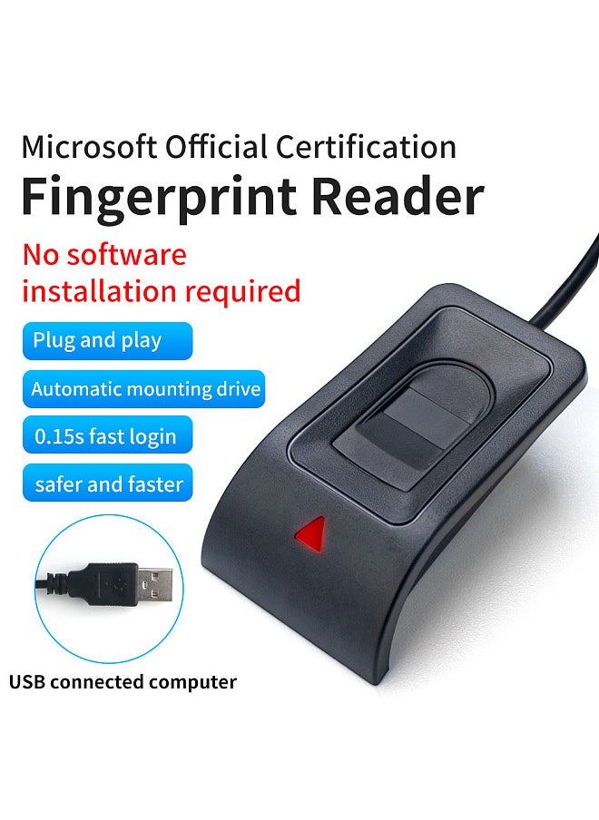 Generic - USB Fingerprint Reader Desktop Biometric Scanner Password Free Operation Fingerprint Scanner for PC Laptop - Image 1