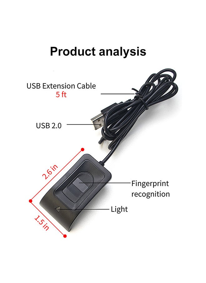 Generic USB Fingerprint Reader Desktop Biometric Scanner Password Free Operation Fingerprint Scanner for PC Laptop  - Image 4