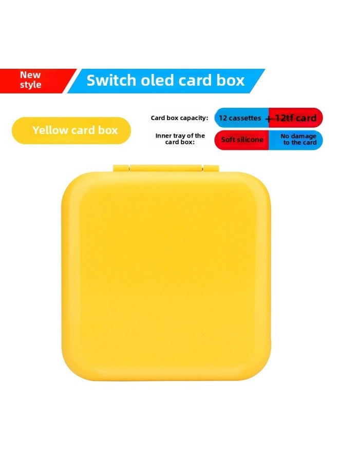 general Switch12 Card Position Magnetic Card Box 24 Game Card Box Nintendo Card Cassette Magnetic Large Capacity Oled-Product Color:Yellow Card Box-12 Card Position Buckle Card Box - Image 1