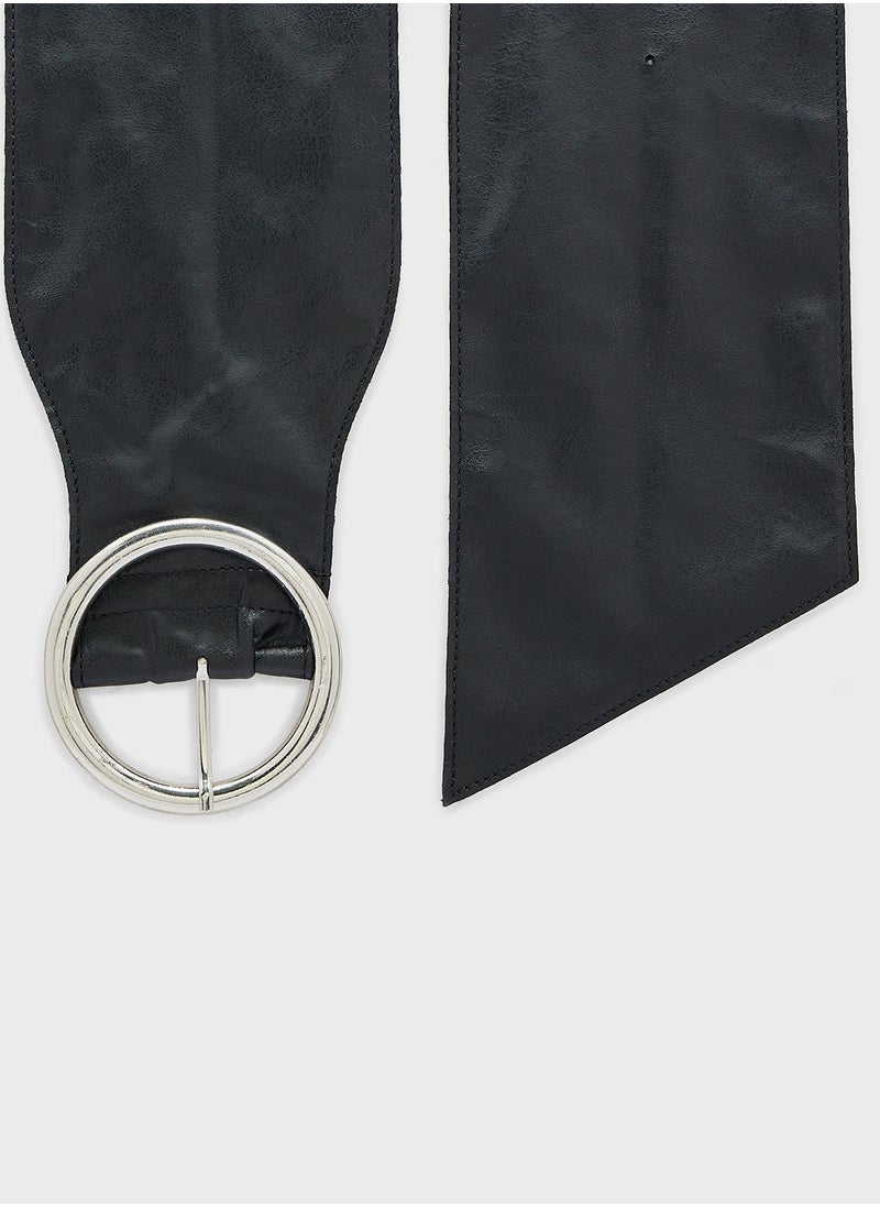 Miss Selfridge - Soft Round Buckle Belt - Image 1