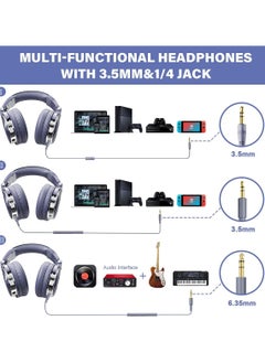 OneOdio OneOdio Pro-10 Over Ear Wired Headphones for School Studio Monitor & Mixing DJ Stereo Headsets with 50mm Neodymium Drivers, 3.5mm/6.35mm Jack for AMP Computer Recording Phone Piano Guitar Laptop  - Image 2