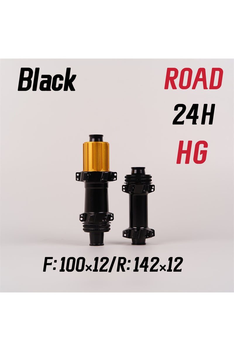 F100R142 Black 24H New 24 Hole Sealed Bearing Ultra Light Four Claw Road Bicycle Wheel Hub, 100/135/