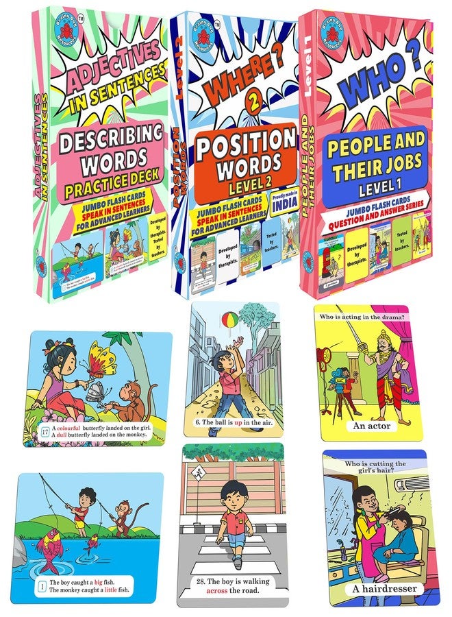 Brainy Bug Resources Adjectives in Sentences, Answer 'who'?, Answer 'Where' - Level 1 | Build Sentence Structure and Vocabulary | Advanced Learneres | Special Needs Kids - Image 1