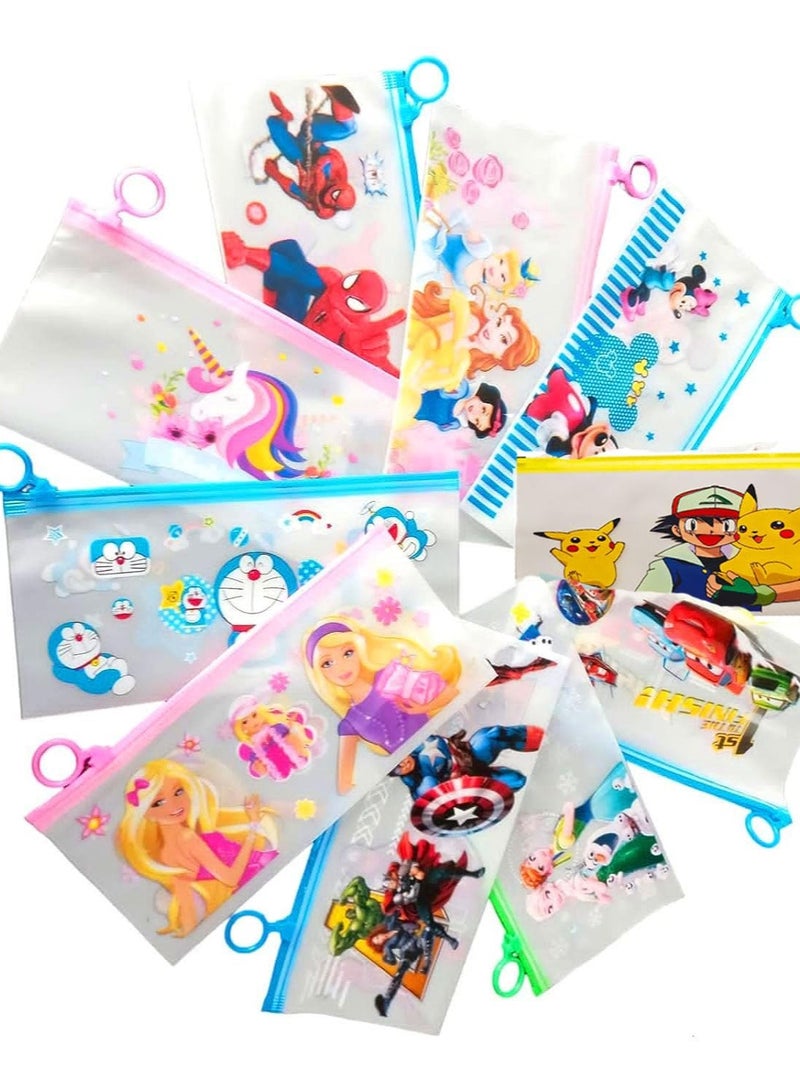 مجموعة أدوات مدرسية مكونة من 20 قطعة  ( مقلمة بسوستة + 4 الوان فسفوري + 12 الوان خشب + قلم سنون +  + قلم جاف + مسطرة 15 سم) - Image 4