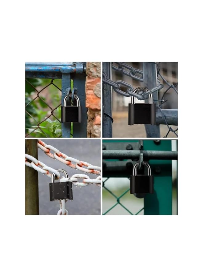 PROMASS Combination Lock,Guliffen 1 Pack Heavy Duty Combination Padlock ，Outdoor Pad Locks with Code for Gate, Fence, Warehouse, Storage Unit,Garages (Black) - Image 5