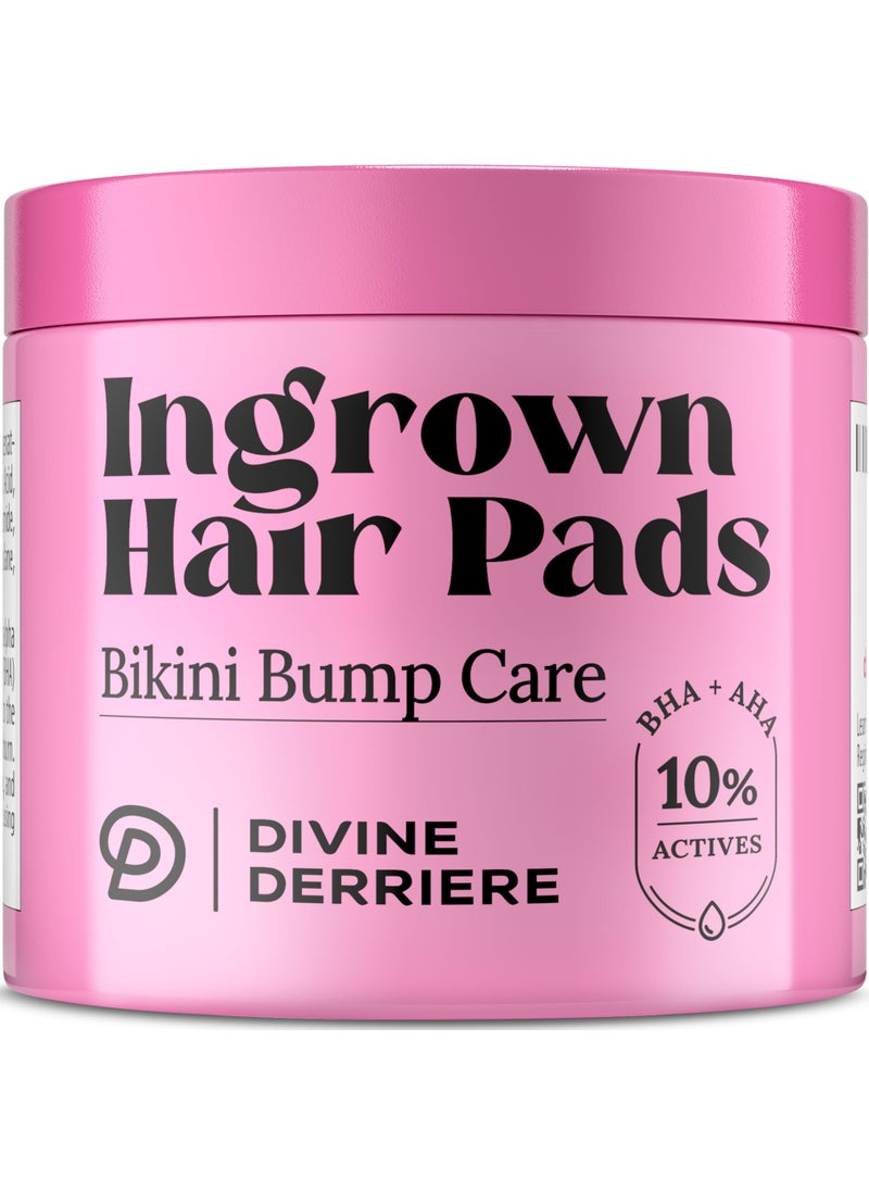 DIVINE DERRIERE Prevent Ingrown Hairs and Razor Bumps with BHA & AHA Pads - Ingrown Hair Serum for Razor Burns - PFB Razor Bump Stopper Topicals Skin Care, Ingrown Hair Treatment for Bikini Area and Razor Bumps 