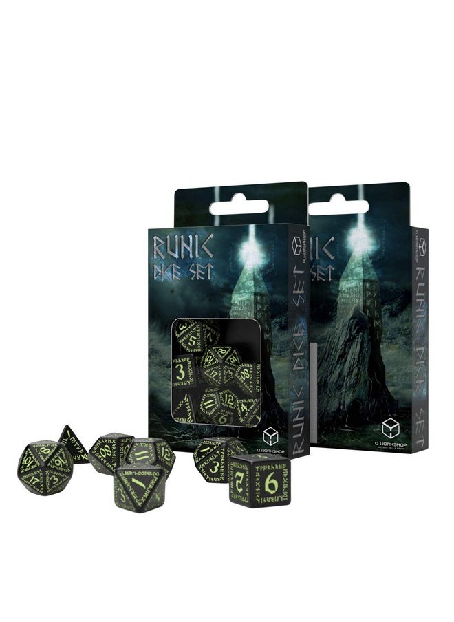 Q WORKSHOP - Qworkshop Runic Glow-In-The-Dark Polyhedral Rpg Dice Set - Image 1