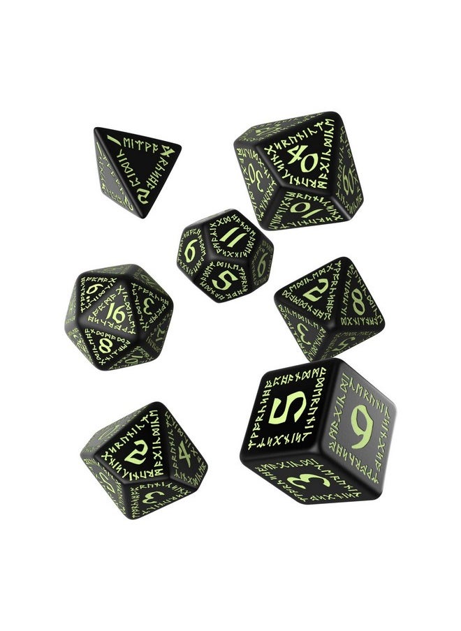 Q WORKSHOP - Qworkshop Runic Glow-In-The-Dark Polyhedral Rpg Dice Set - Image 1