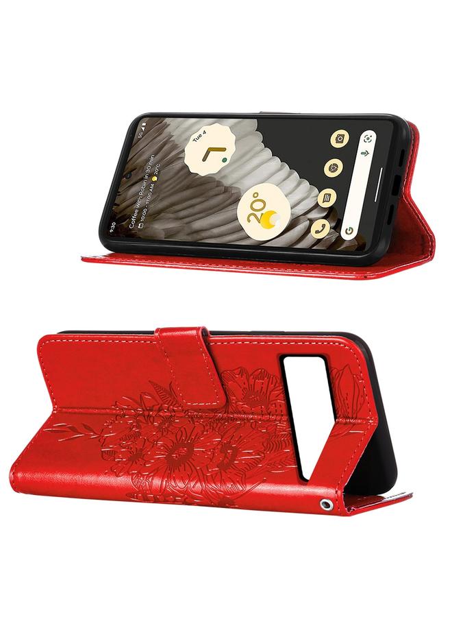 Green Tiger Case For Google Pixel 8 Pro Embossed Butterfly Leather Phone Case - Image 3