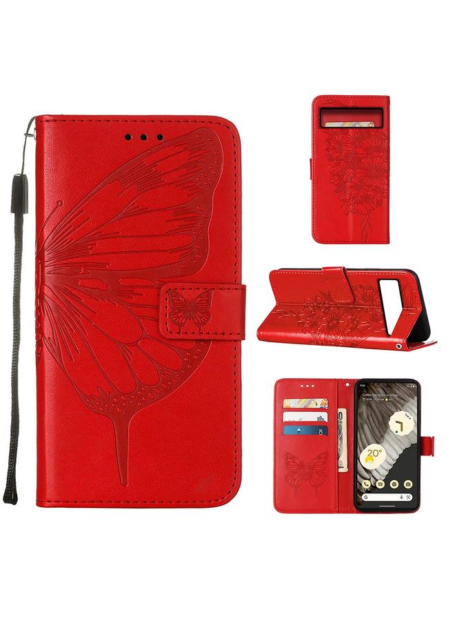 Green Tiger Case For Google Pixel 8 Pro Embossed Butterfly Leather Phone Case - Image 1