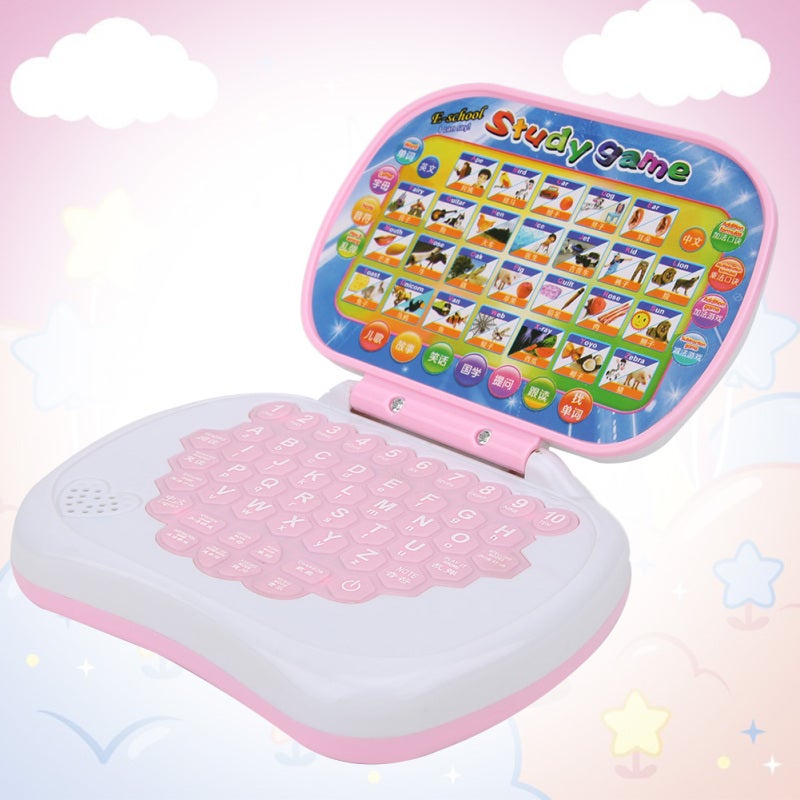 White Learning Toy Laptop with Rubber Keyboard - Portable Lightweight Educational Computer for Toddler Early Education - Eye Protection Multiple Modes for 3 Year Old Learning - Image 5