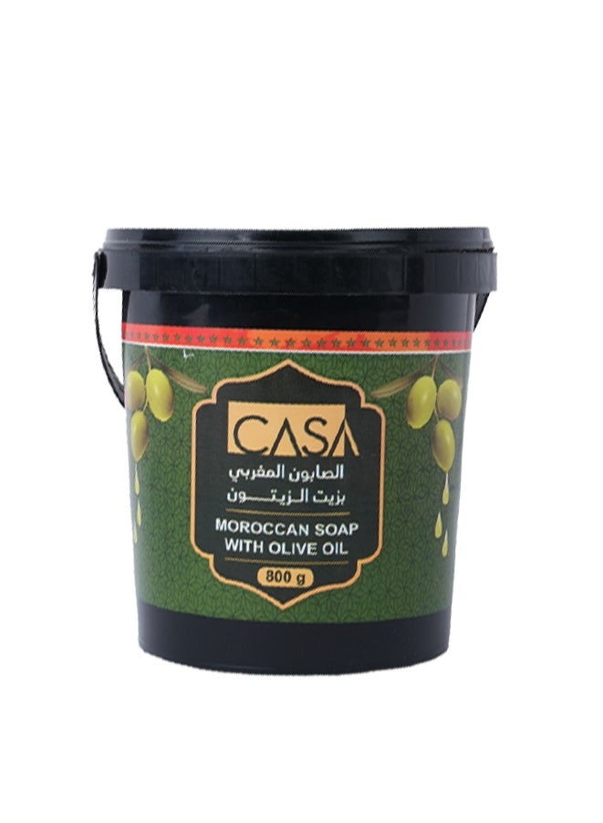 كازا صابون مغربي بزيت الزيتون لتنظيف وترطيب البشرة بعمق – يناسب البشرة الحساسة والجافة – 800 غرام - Image 1