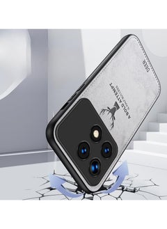 VKL متوافق مع حافظة Xiaomi Poco X6 Pro/Redmi K70E، حماية شاملة للعدسة، حافظة واقية خفيفة الوزن بنمط قماش فاخر (رمادي)  - Image 2