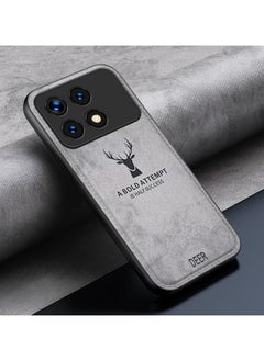 VKL متوافق مع حافظة Xiaomi Poco X6 Pro/Redmi K70E، حماية شاملة للعدسة، حافظة واقية خفيفة الوزن بنمط قماش فاخر (رمادي)  - Image 1