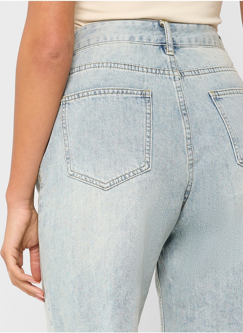 Ginger Distressed Denim Bermuda Shorts  - Image 5