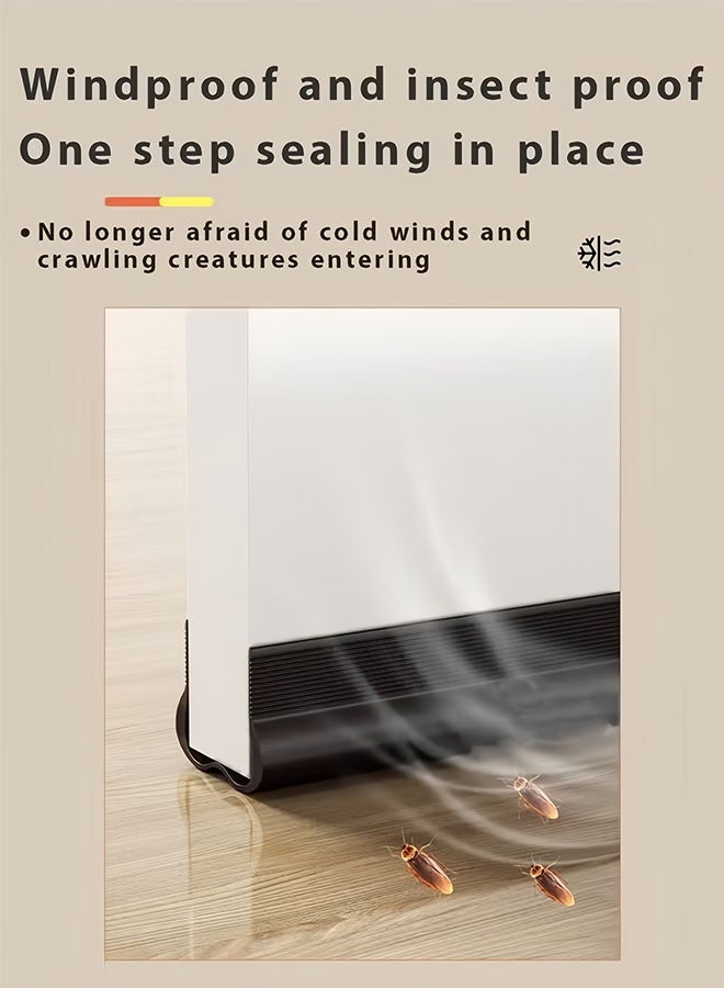 شو وو 1/2/3 قطعة شريط مسودة الباب قابل للقطع عازل للصوت مسودة الباب سدادة الطقس تجريد الباب ختم PVC شريط عازل مانع تسرب الباب السفلي شرائط ختم الباب الاجتياح تحت الباب لتقليل الضوضاء والعزل ومكافحة الحشرات وكتلة الضوء (أبيض) - Image 5