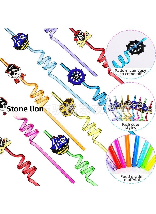 New Spiral Shape Color Straw Pirate Ship Accessories Detachable Factory Direct Cross-border For Wholesale-Color:SPR-5
