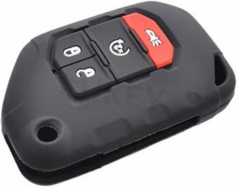 Wivplex 4 Button Car Key Fob Cover for Jeep Wrangler - Image 1