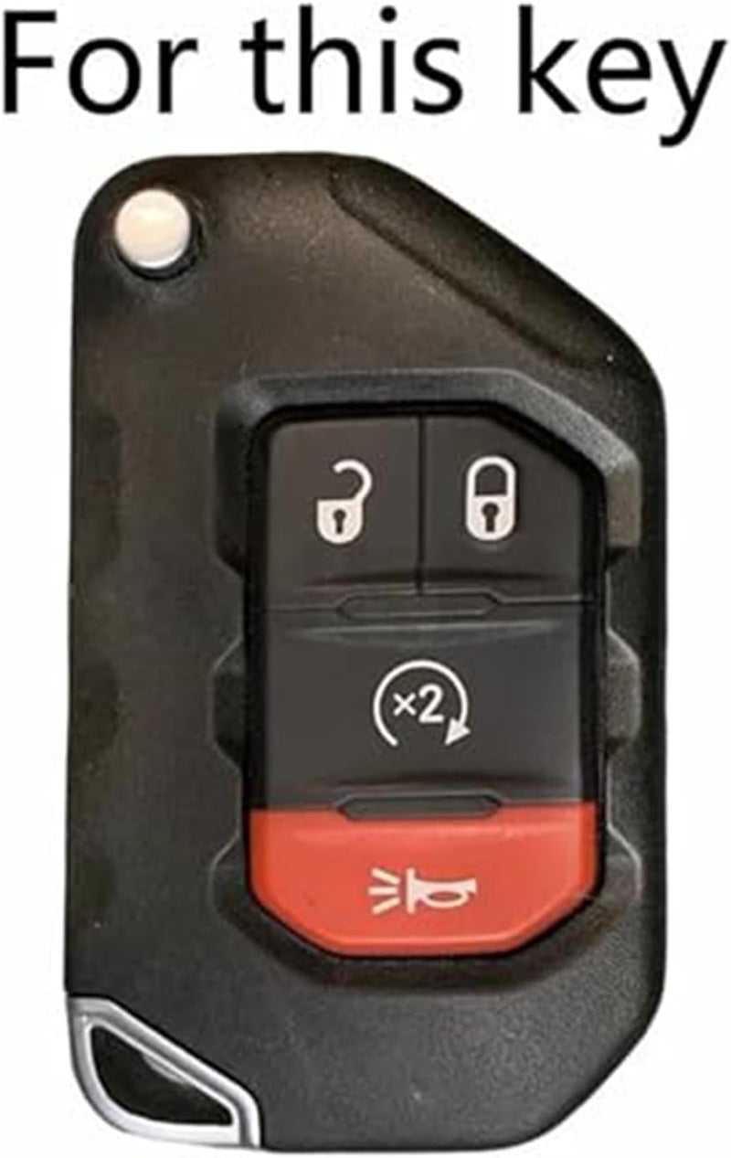 Wivplex 4 Button Car Key Fob Cover for Jeep Wrangler - Image 4