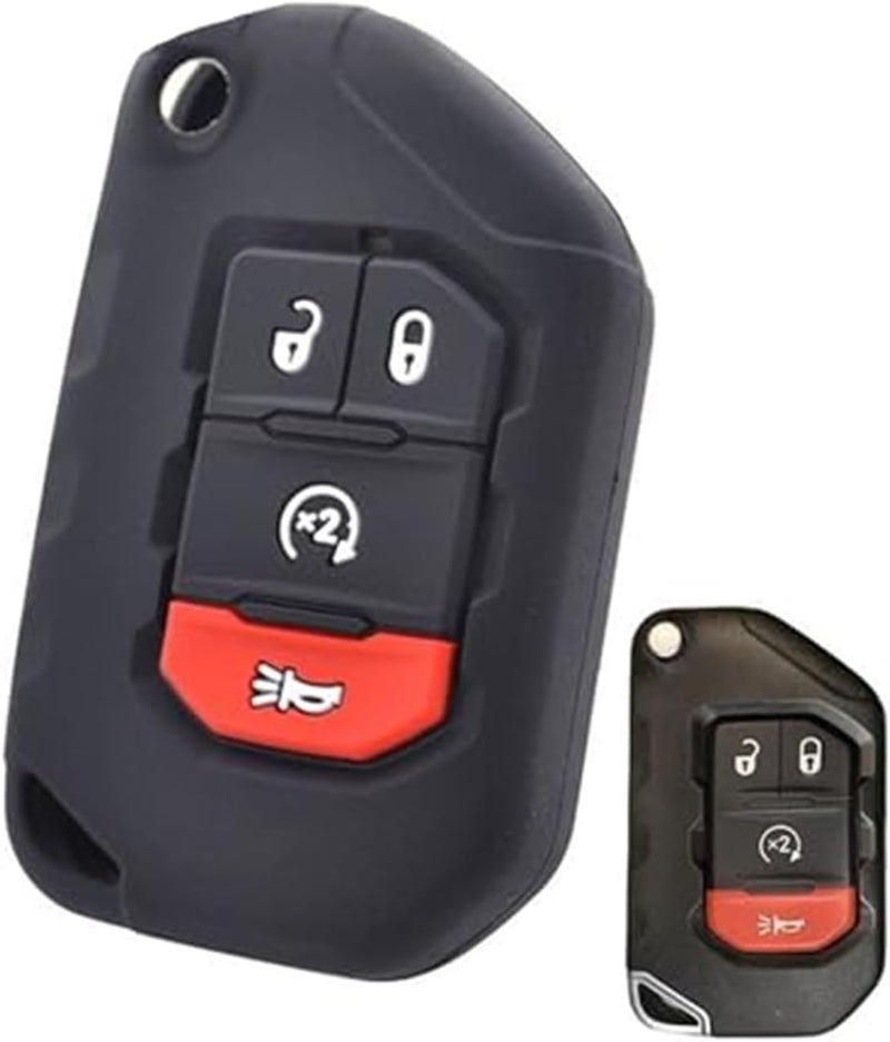 Wivplex 4 Button Car Key Fob Cover for Jeep Wrangler - Image 3