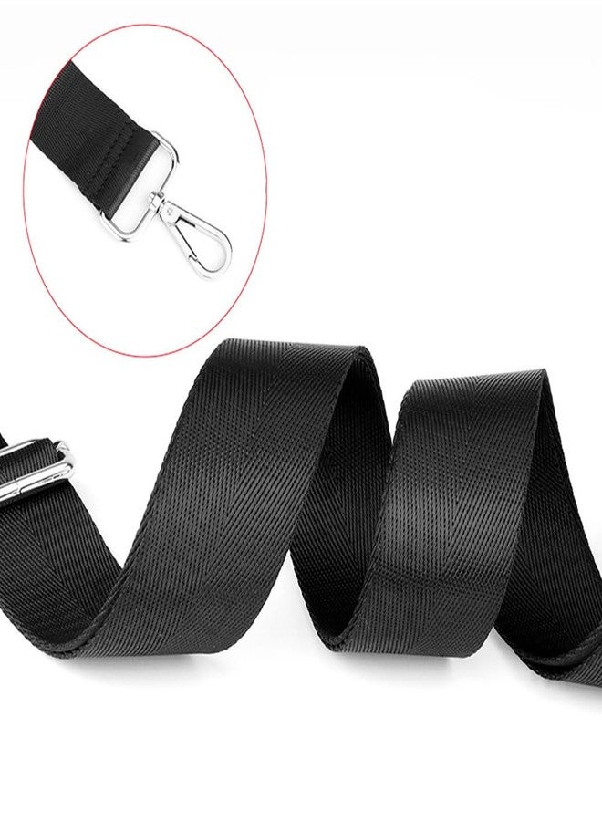 GSHLLO حزام كتف نايلون GSHLLO قابل للتعديل حزام عبر الجسم بديل لحقيبة اليد حزام بلون سادة حزام حقيبة عالمي لحقيبة اللابتوب حقيبة مستندات سوداء - Image 3