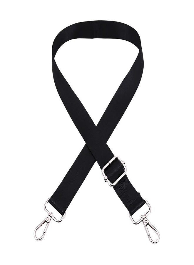 GSHLLO حزام كتف نايلون GSHLLO قابل للتعديل حزام عبر الجسم بديل لحقيبة اليد حزام بلون سادة حزام حقيبة عالمي لحقيبة اللابتوب حقيبة مستندات سوداء - Image 1