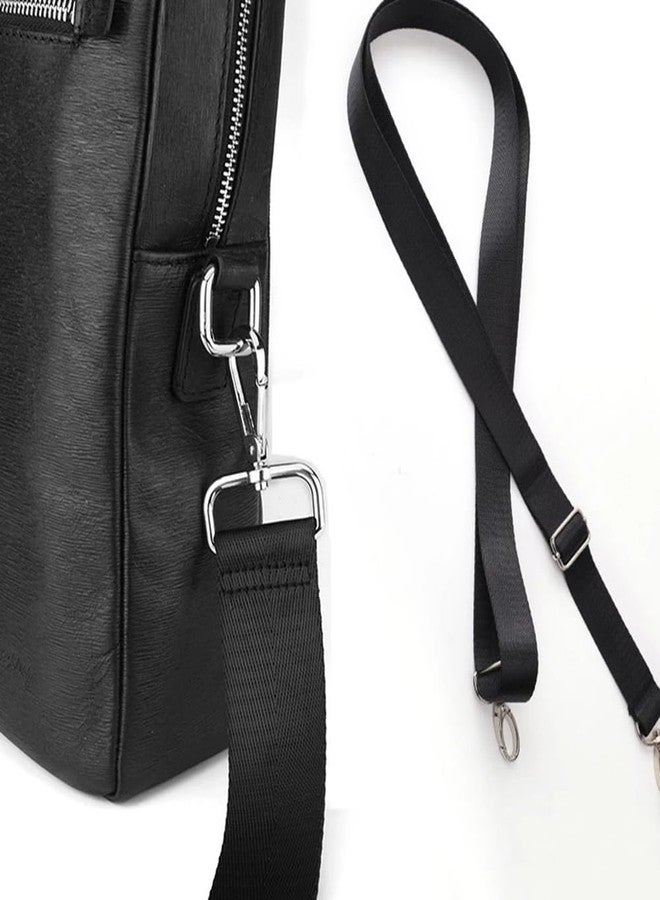 GSHLLO حزام كتف نايلون GSHLLO قابل للتعديل حزام عبر الجسم بديل لحقيبة اليد حزام بلون سادة حزام حقيبة عالمي لحقيبة اللابتوب حقيبة مستندات سوداء - Image 4