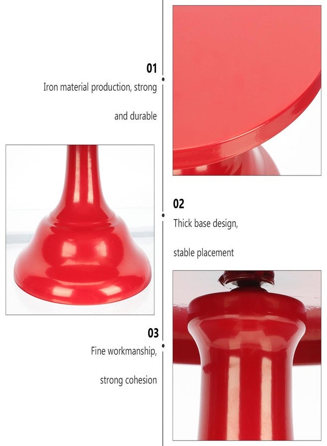 Vaguelly Cake Display Stand Cake Stand, 8 inch/ 20 cm Dessert Display Stand Footed Metal Cake Plate, Round Cheese Board Dessert Serving Tray, Wedding Buffet Table Decoration (red) Christmas Decor - Image 5