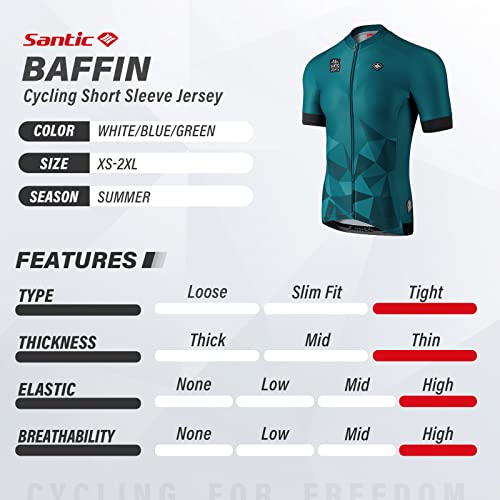 Santic Cycling Jersey Men's Short Sleeve Tops Mountain Biking Shirts Bicycle Jacket with Pockets - Image 4