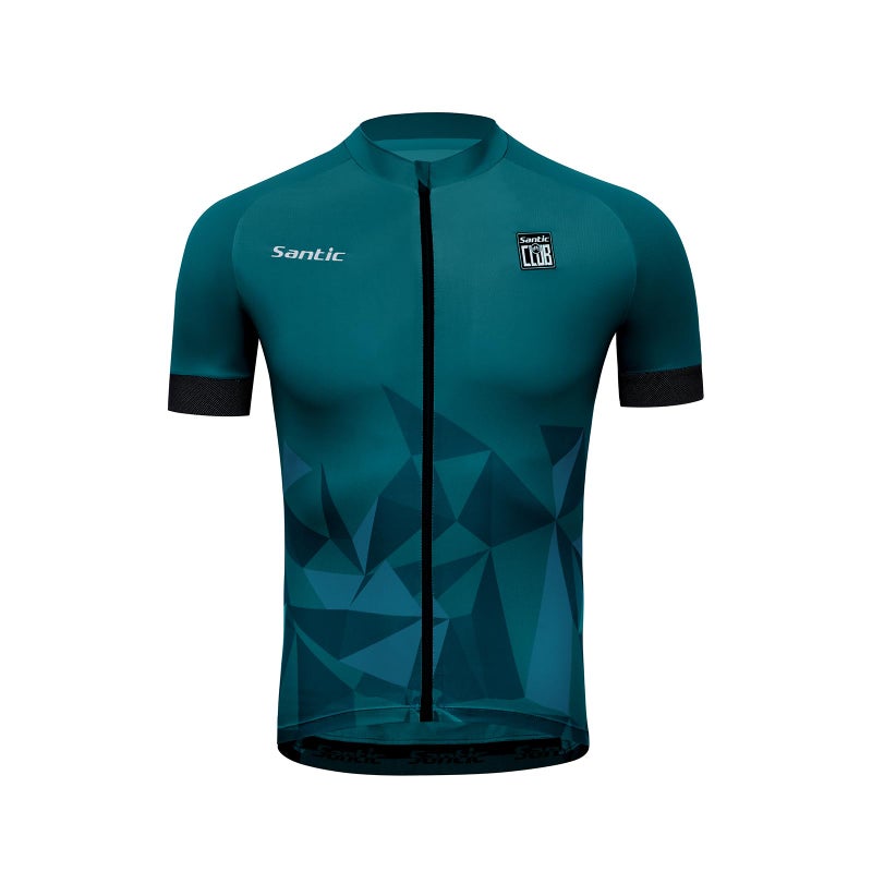 Santic Cycling Jersey Men's Short Sleeve Tops Mountain Biking Shirts Bicycle Jacket with Pockets - Image 3