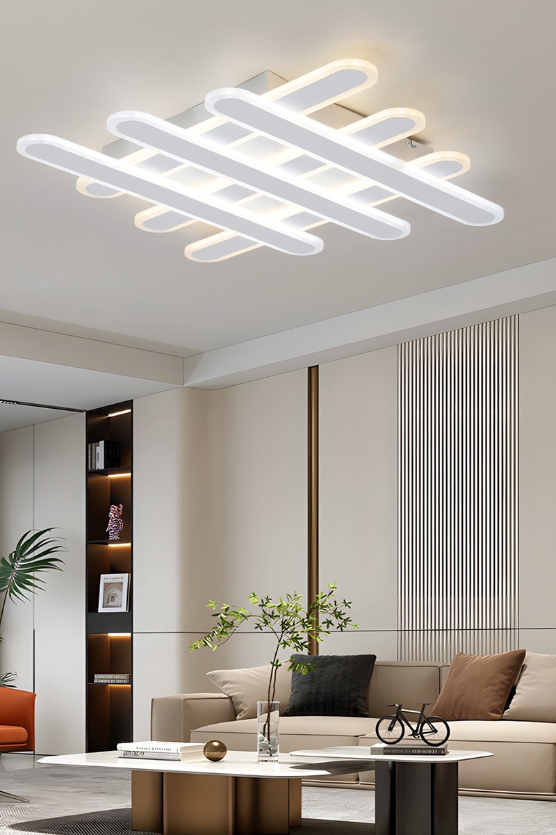 YATAI LIGHTING YATAI Modern White LED Semi-Flush Ceiling Light, 40–60W Remote-Controlled Dimmable Fixture, 3000K–6000K Color Temperature Adjustable, Acrylic Lampshade, for Bedroom, Living Room, Library,50cm - Image 5