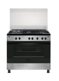 GIBSON 90 x 60 cm 5-Gas Burner Cooking Range With Gas Oven And Grill, Cast Iron Pan Support, Built in Thermostat GNG90JGWC 