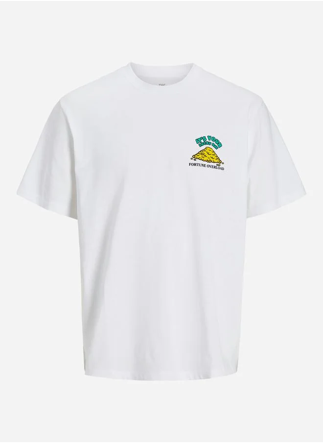 جاك اند جونز Graphic Print Crew Neck T-Shirt