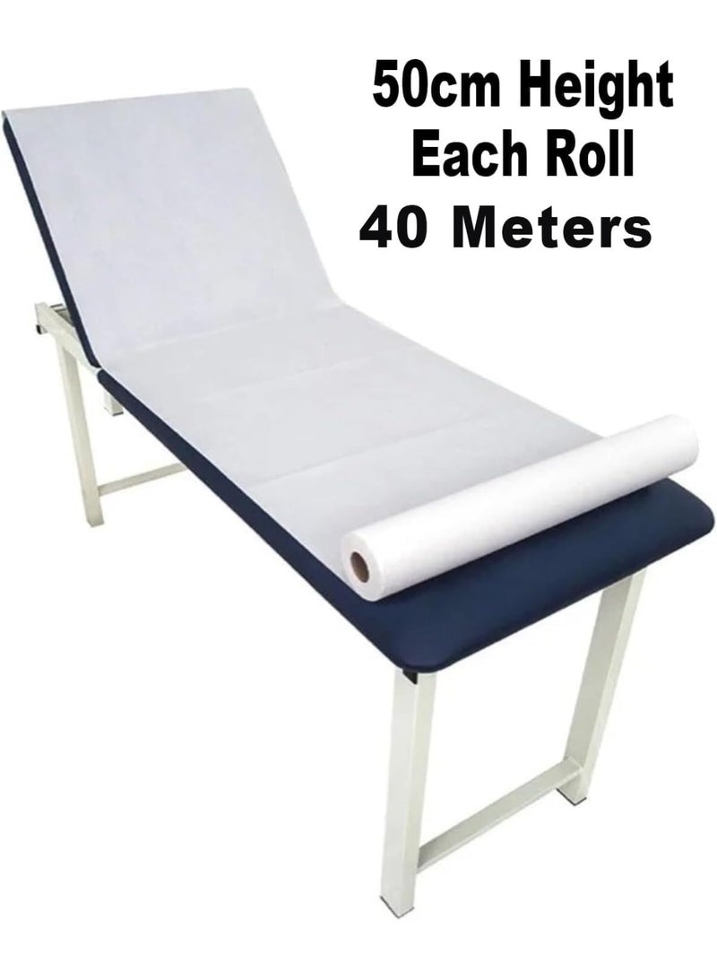 عبوة من 4 لفات أغطية سرير طبية ورقية للاستخدام مرة واحدة – مقاس 50 سم × 40 متر، رول ورقي لطاولات المساج، غطاء سرير للسبا والصالونات وعلاجات الوجه، أغطية صحية للمساج والاستخدام الطبي في المستشفيات (4) - Image 4