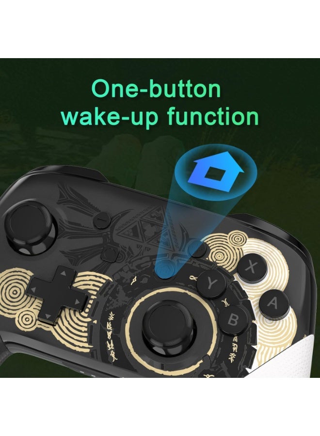 Zikra Switch Pro Controller Thumb Grips, Compatible with Switch OLED/LITE Controller, Wireless Pro Controller for Switch, Rechargeable Remote Controller with NFC, Wake Up Function- Black - Image 5