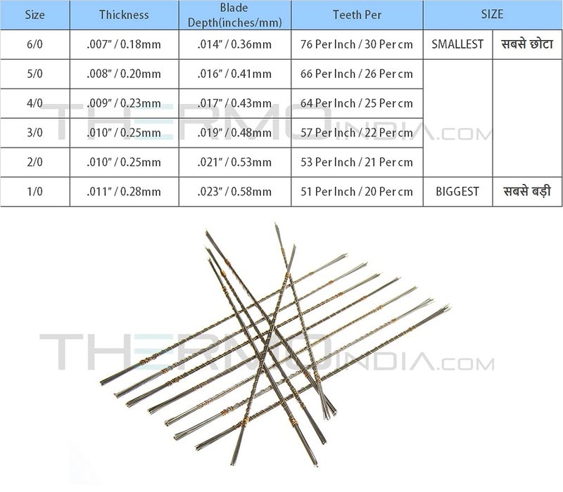 Thermo شفرات منشار الصاغة للاستخدام مع منشار الصاغة القابل للتعديل (الحجم 5/0) - 1 جروس - 144 قطعة - صنع في بهارات - Image 3